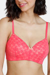 Zivame Wildberry Fling Padded Non Wired 3/4th Coverage T-Shirt Bra - Rouge Red — thumbnail 4